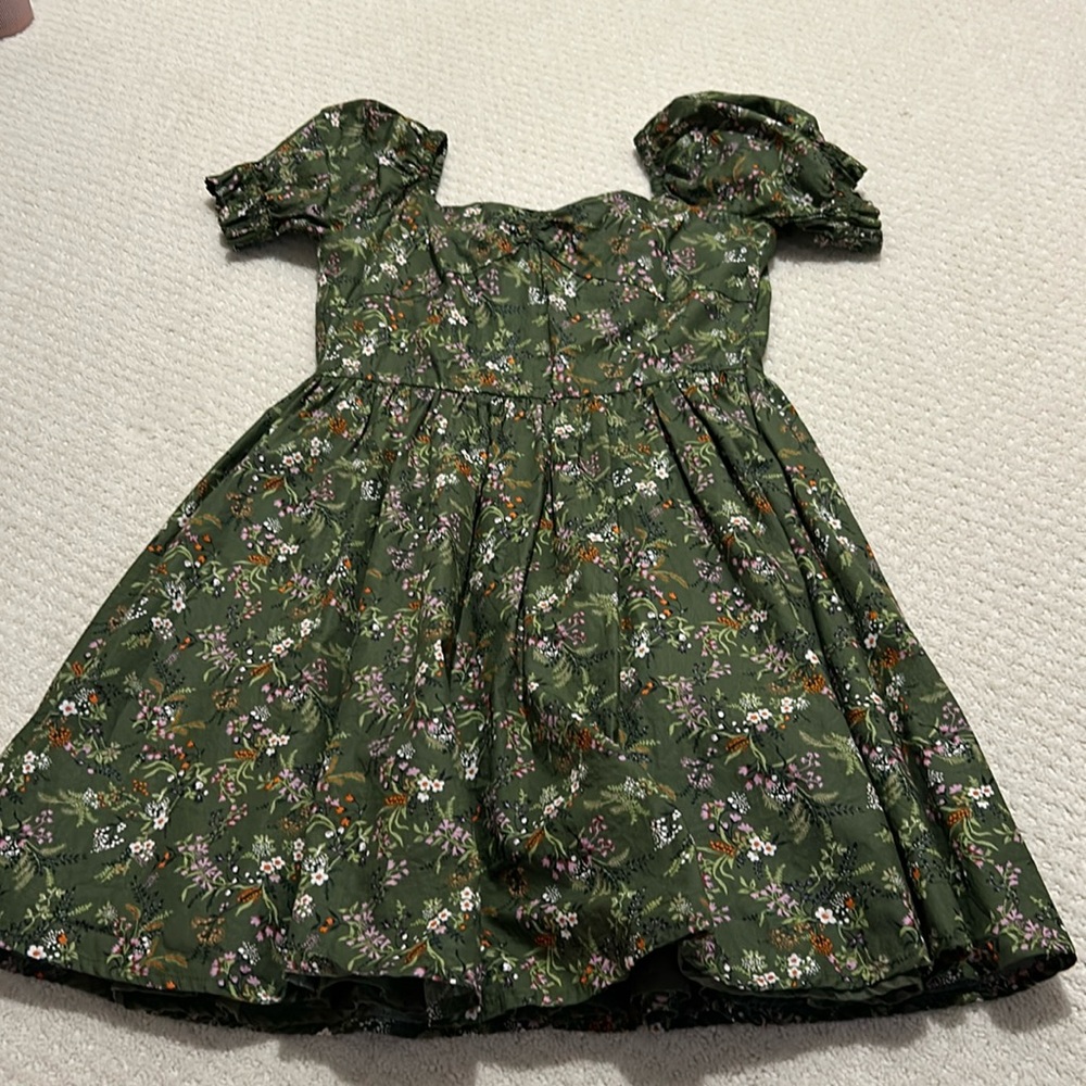 Jamie and Jack L green floral print dress
